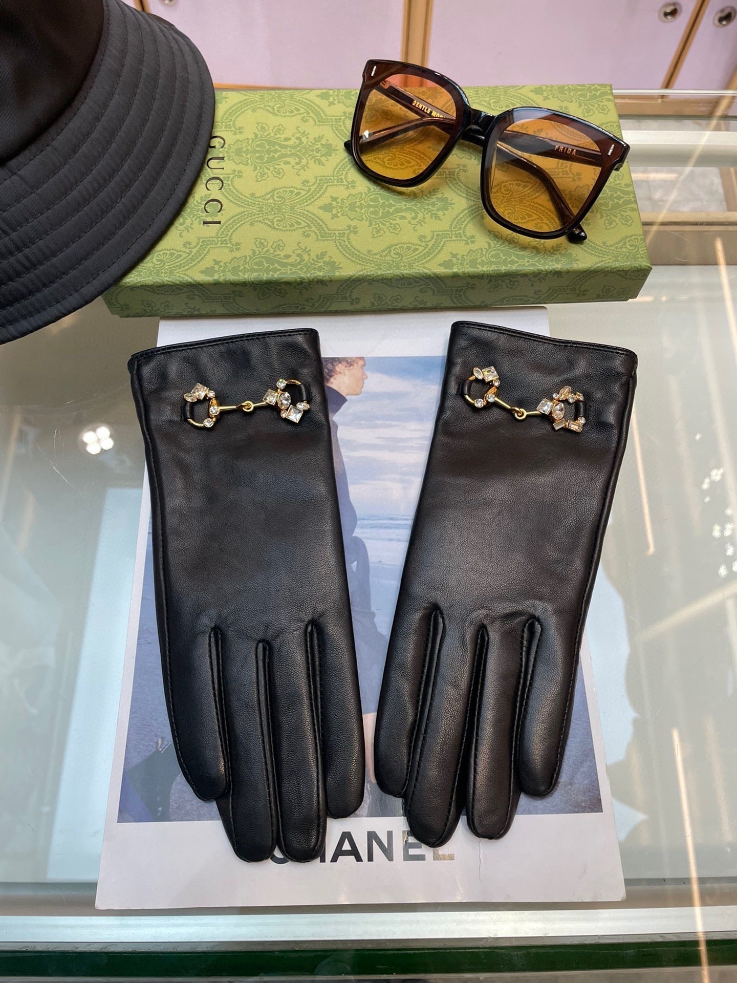 HORSEBIT GLOVES IN BLACK LAMBSKIN WITH CASHMERE LINING 454592 mysite