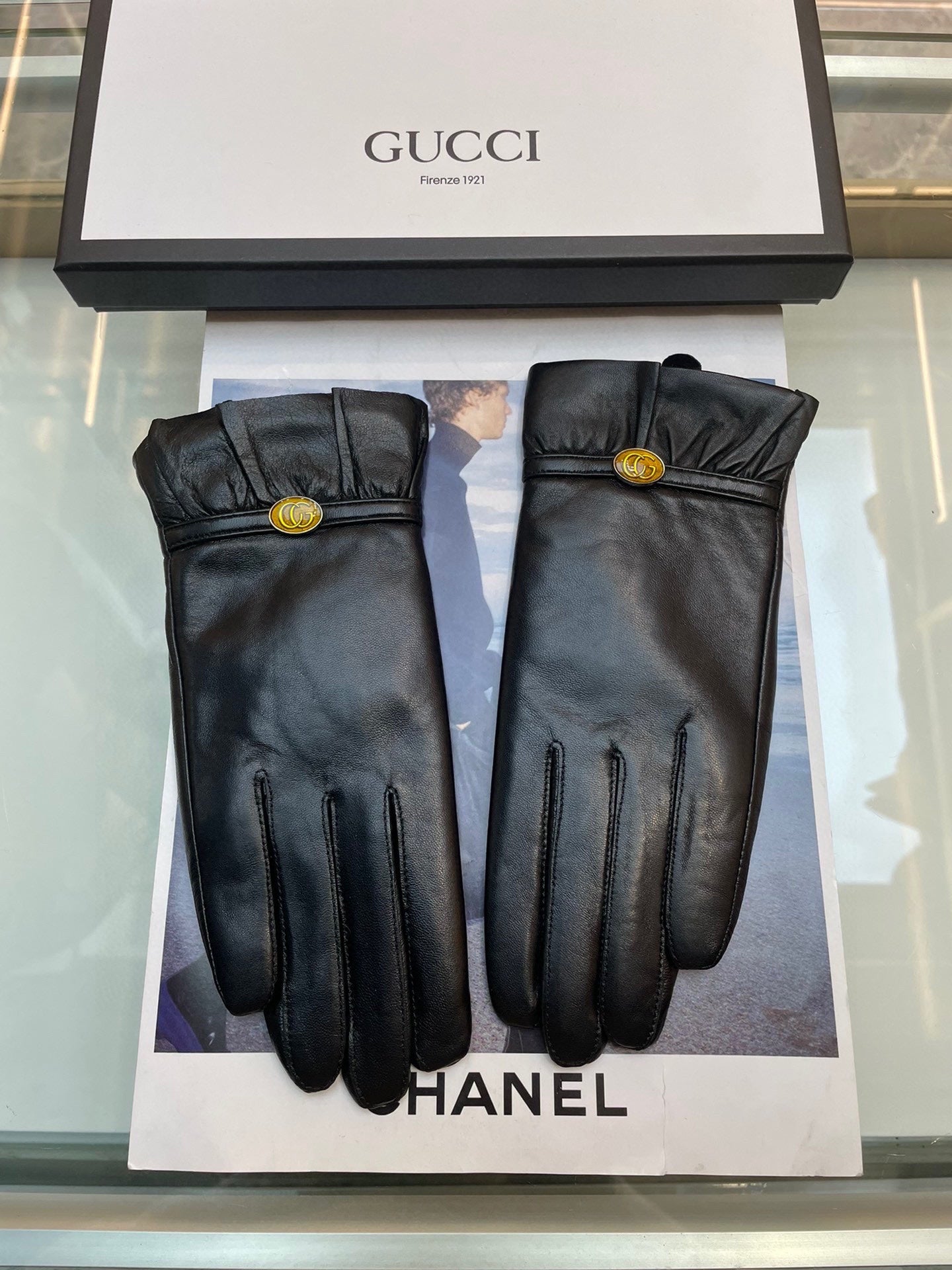 GLOVES IN BLACK TOP-GRADE LAMBSKIN 458575 mysite