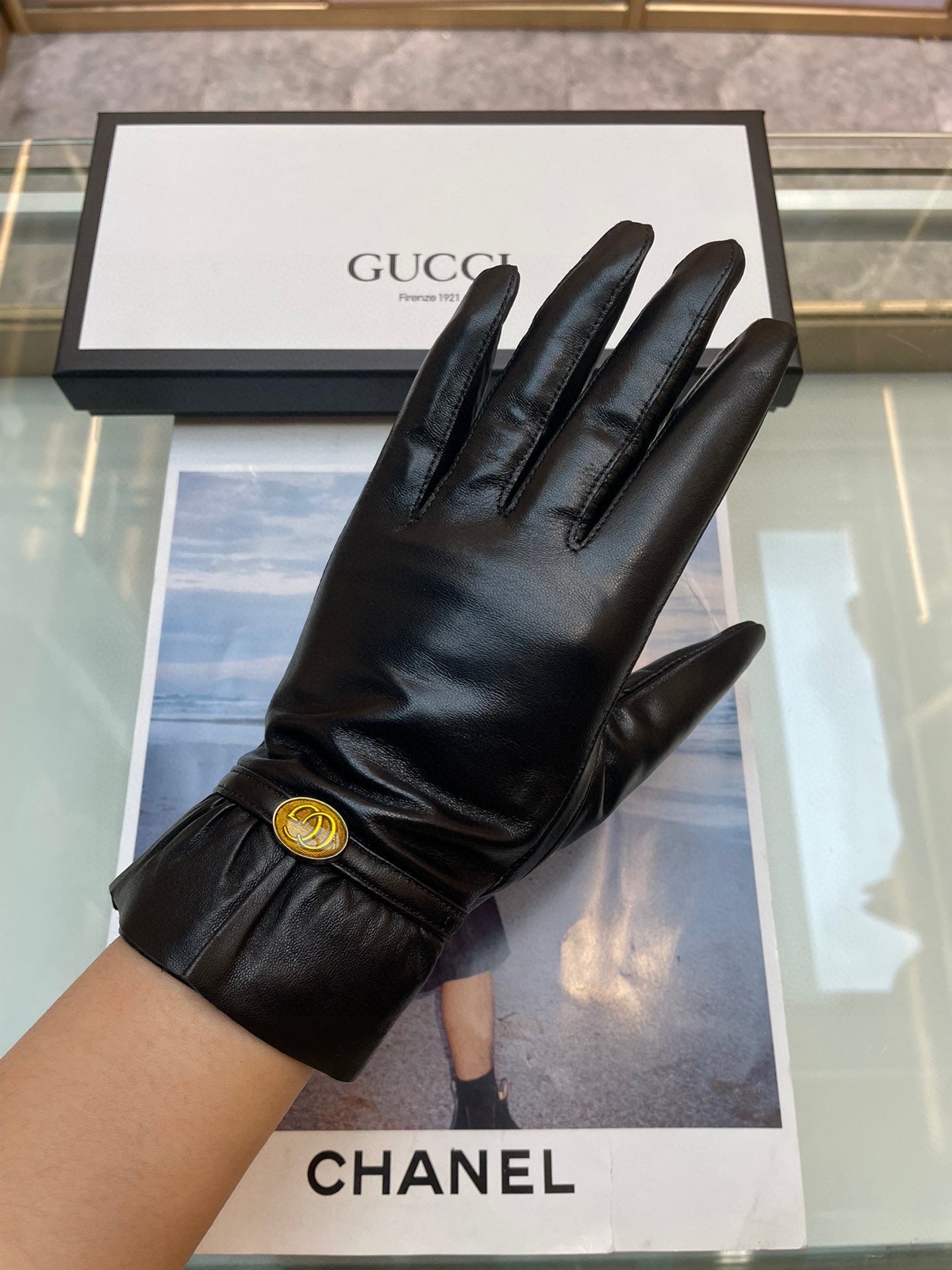 GLOVES IN BLACK TOP-GRADE LAMBSKIN 458575 mysite