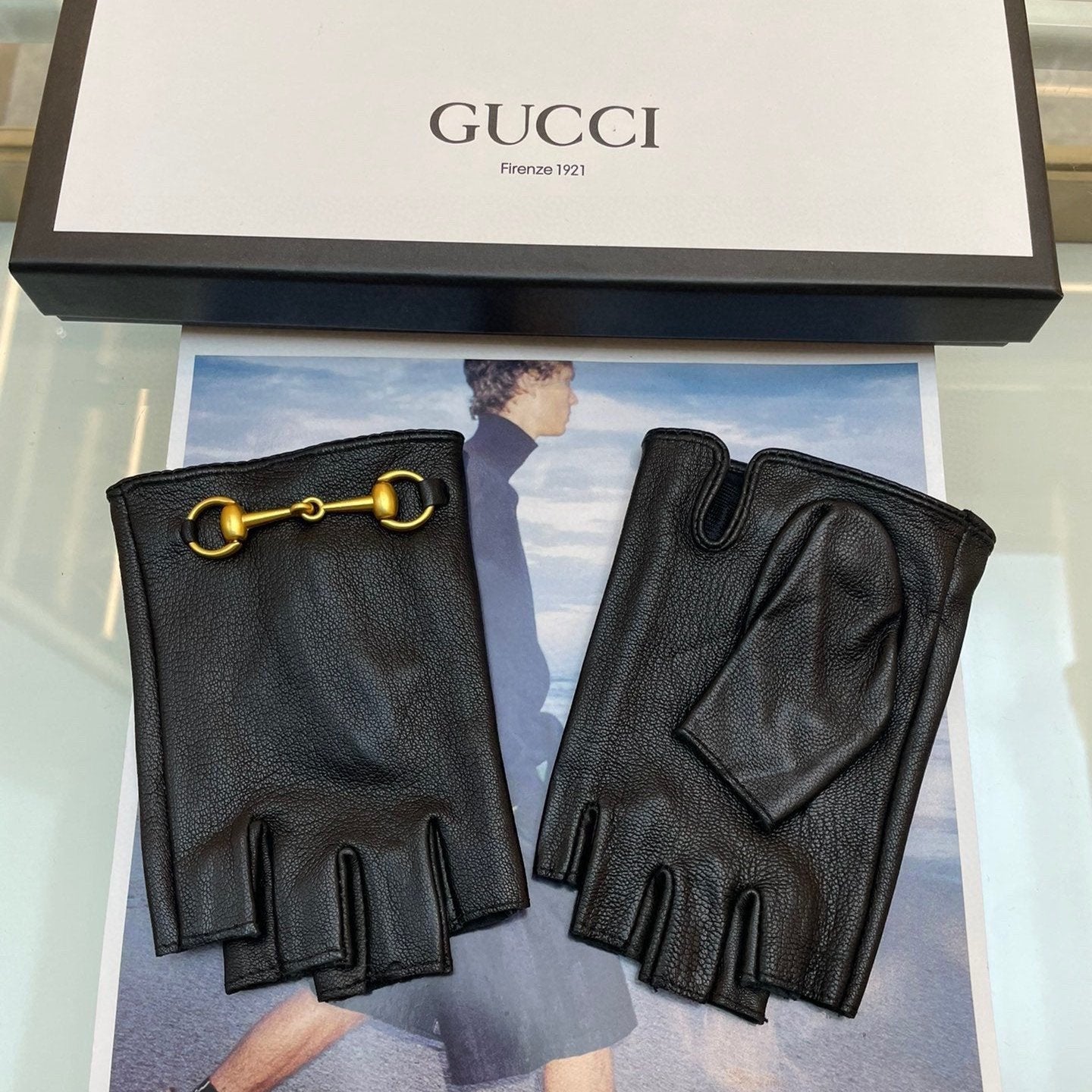 FINGERLESS GLOVES WITH HORSEBIT IN BLACK LAMBSKIN 463853 mysite