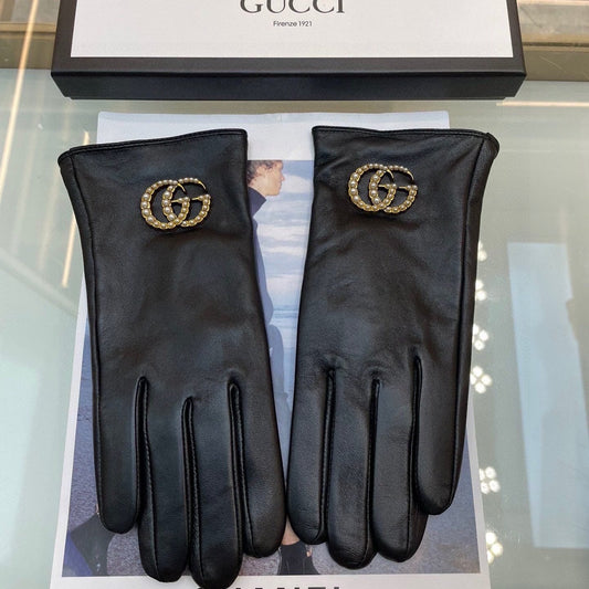 GLOVES IN BLACK LAMBSKIN AND FLEECE LINING 465050 mysite
