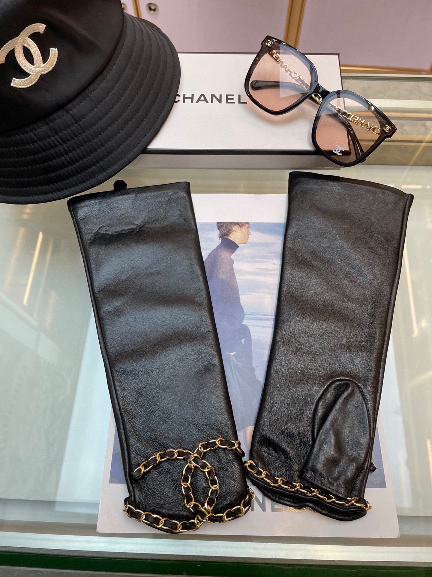 FINGERNESS GLOVES IN BLACK LAMBSKIN 465053 mysite