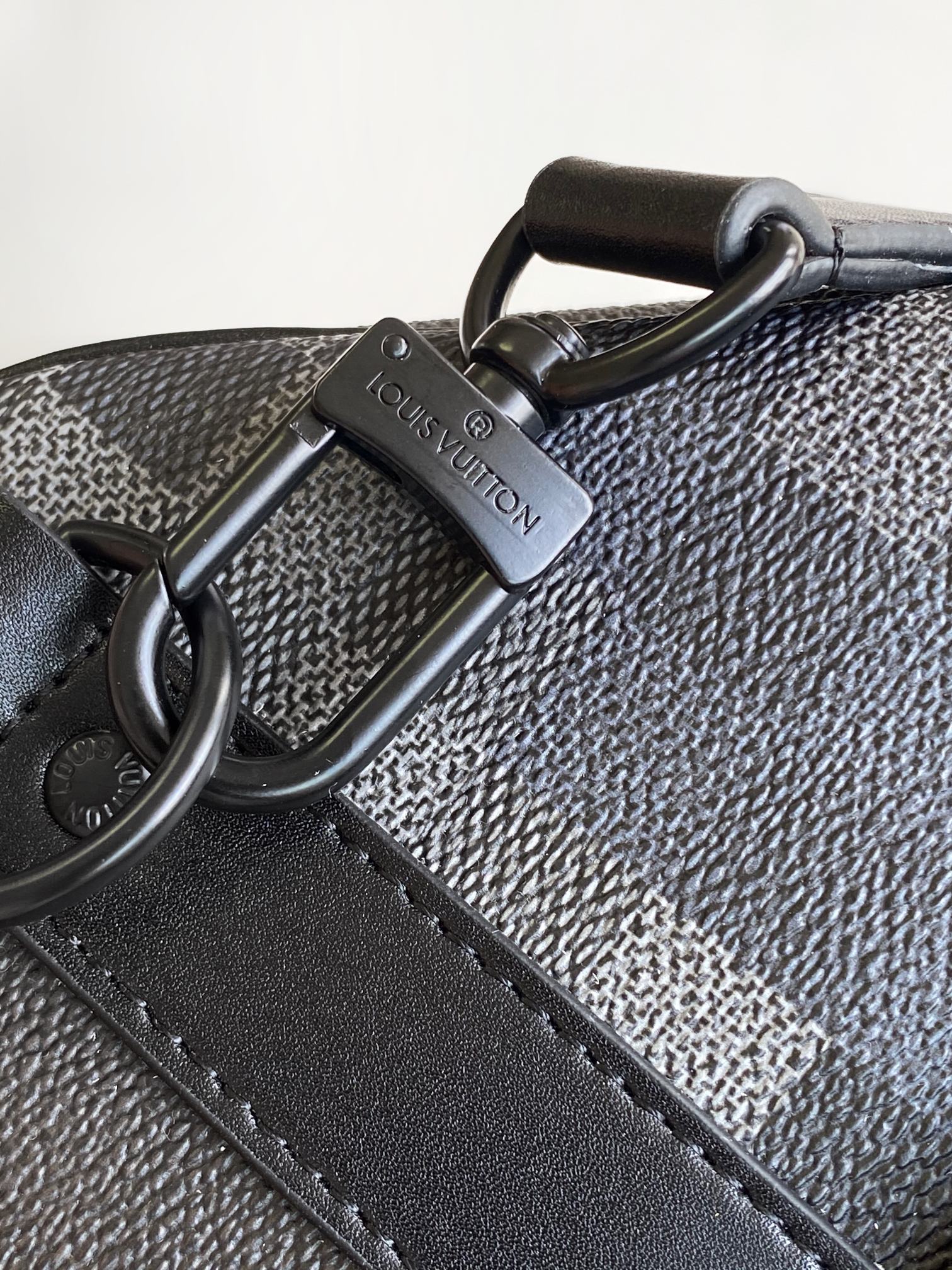 LV Keepall Bandouliere 50 Travel Bag Black Damoflage Canvas mysite