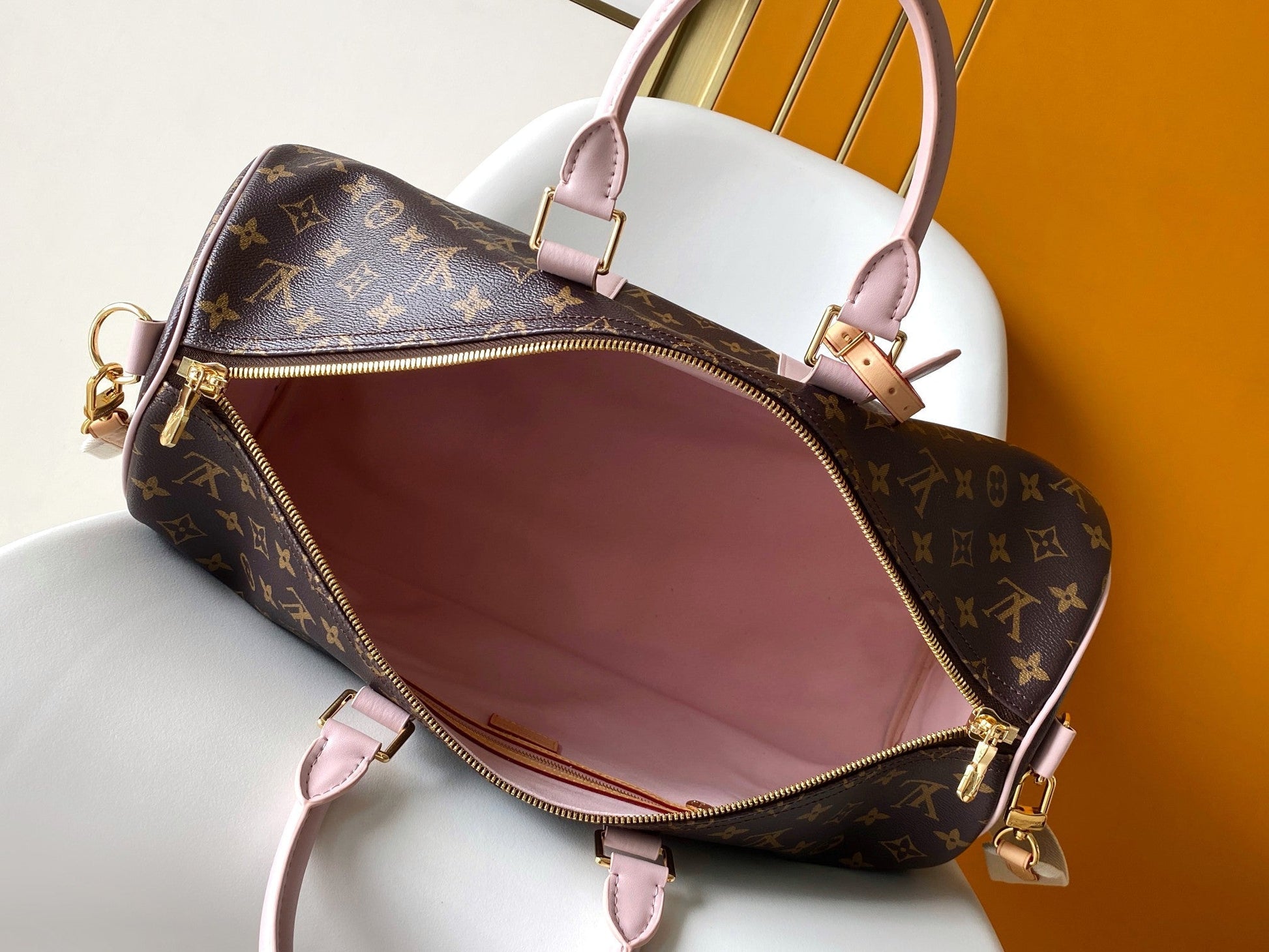 LV M25822 Keepall Bandoulière 45 Travel Bag Brown Pink Monogram Canvas GHW mysite