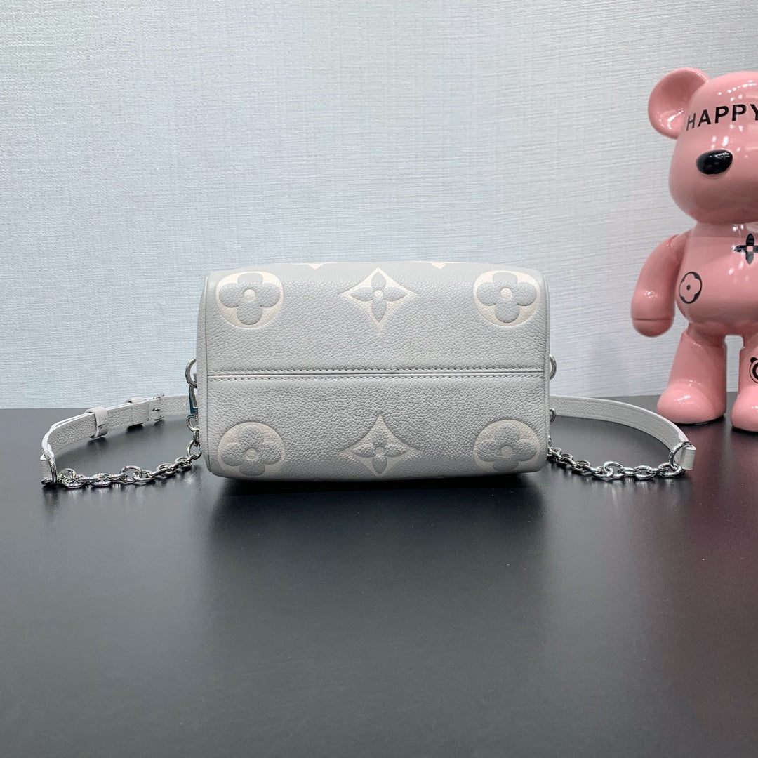 LV Speedy Bandouliere 20 Brume Gray Monogram Empreinte Leather 205495 mysite