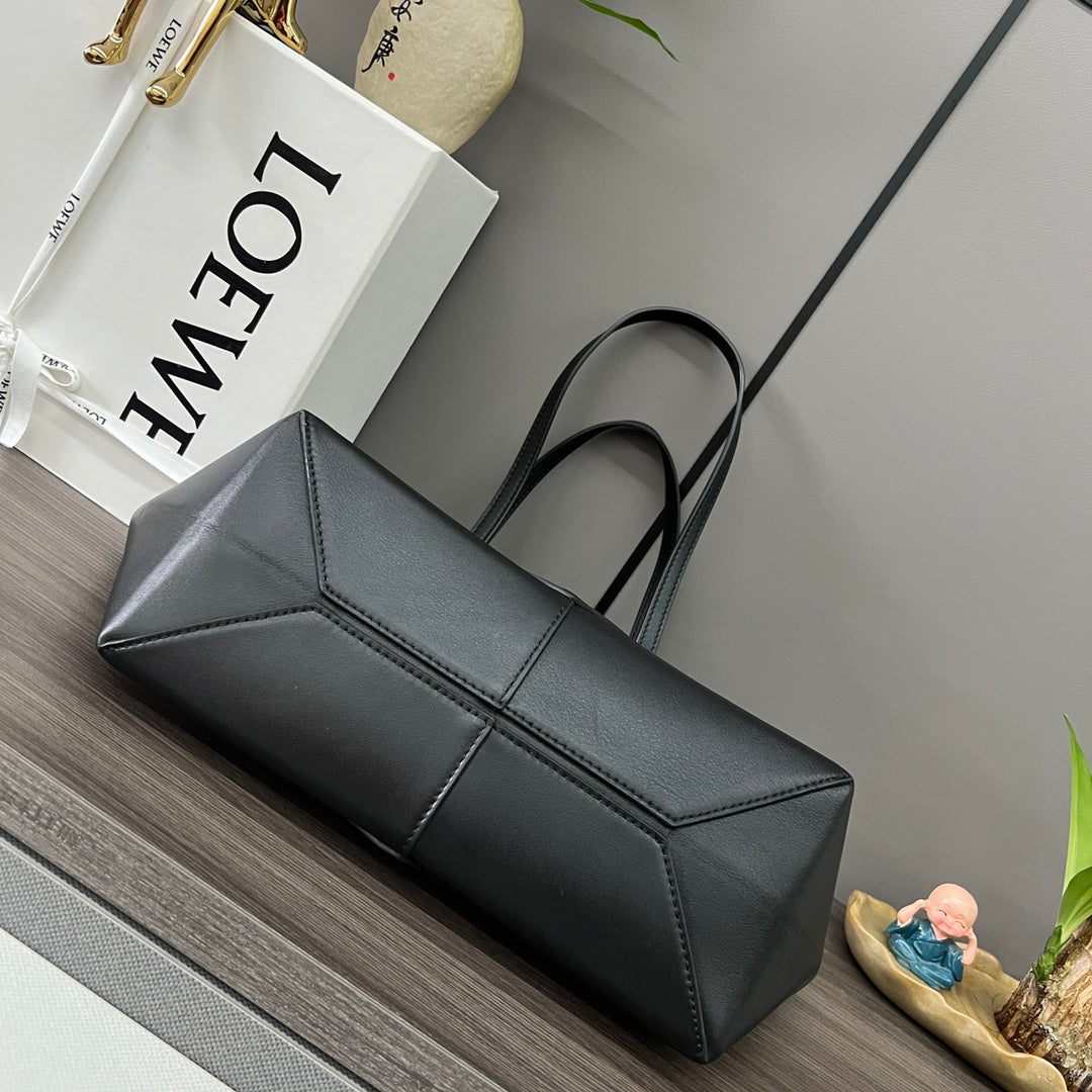 PUZZLE FOLD CROPPED 39 BAG IN BLACK SOLF GRAINED CALFSKIN mysite