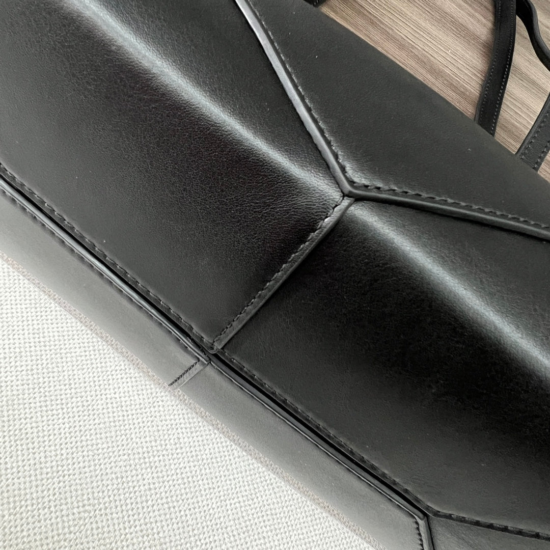 PUZZLE FOLD CROPPED 39 BAG IN BLACK SOLF GRAINED CALFSKIN mysite