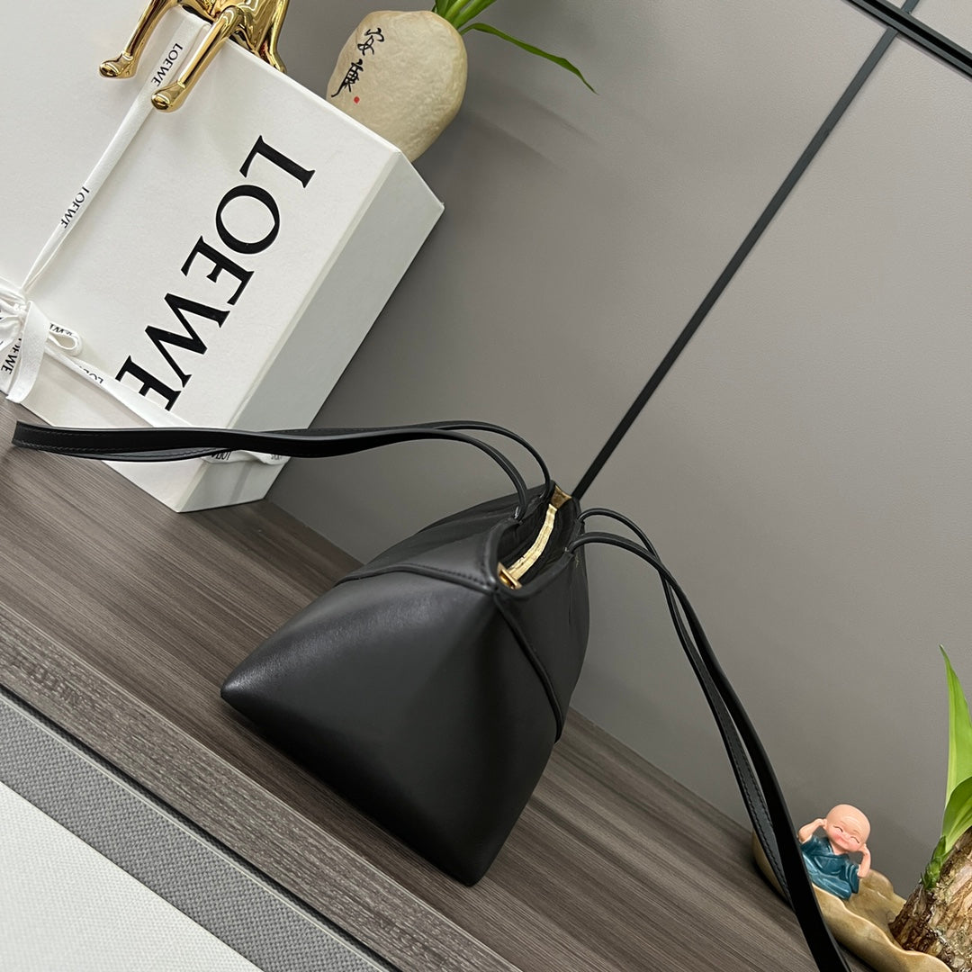 PUZZLE FOLD CROPPED 39 BAG IN BLACK SOLF GRAINED CALFSKIN mysite