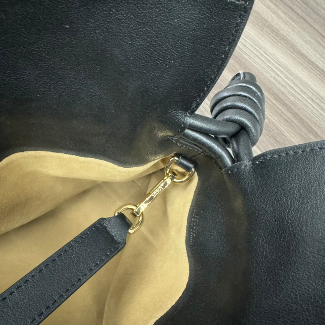 Loew Medium Flamenco Clutch 30cm Black Lambskin mysite