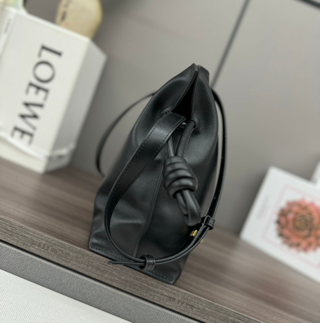 Loew Medium Flamenco Clutch 30cm Black Lambskin mysite