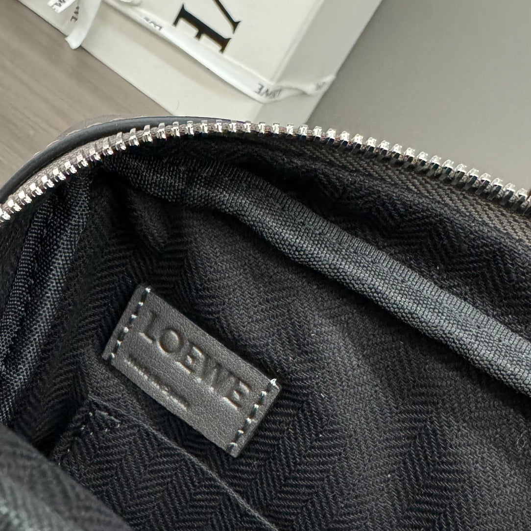 Loewe XS Military Messenger Bag 24.5 Charcoal Grey Cowhide mysite