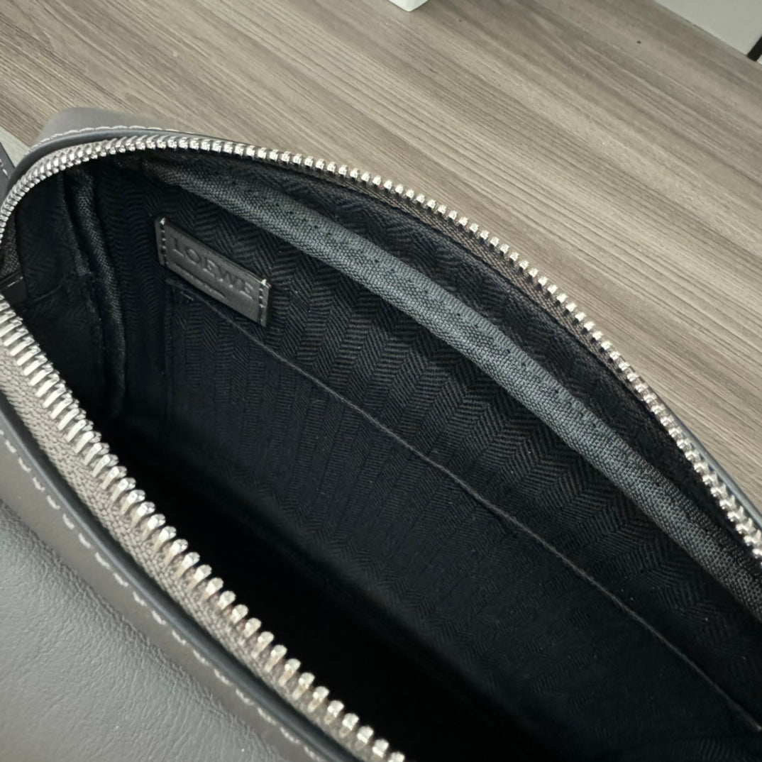 Loewe XS Military Messenger Bag 24.5 Charcoal Grey Cowhide mysite