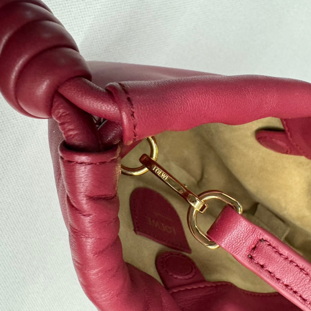 LOE 23 FLAMENCO PURSE BUCKET IN RED PINK LAMBSKIN mysite