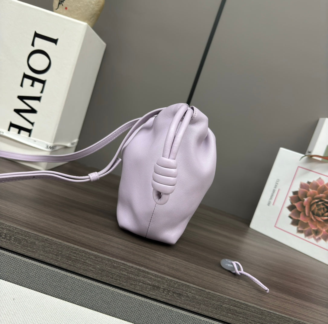 LOE 23 FLAMENCO PURSE BUCKET IN PERIWINKLE PURPLE LAMBSKIN mysite