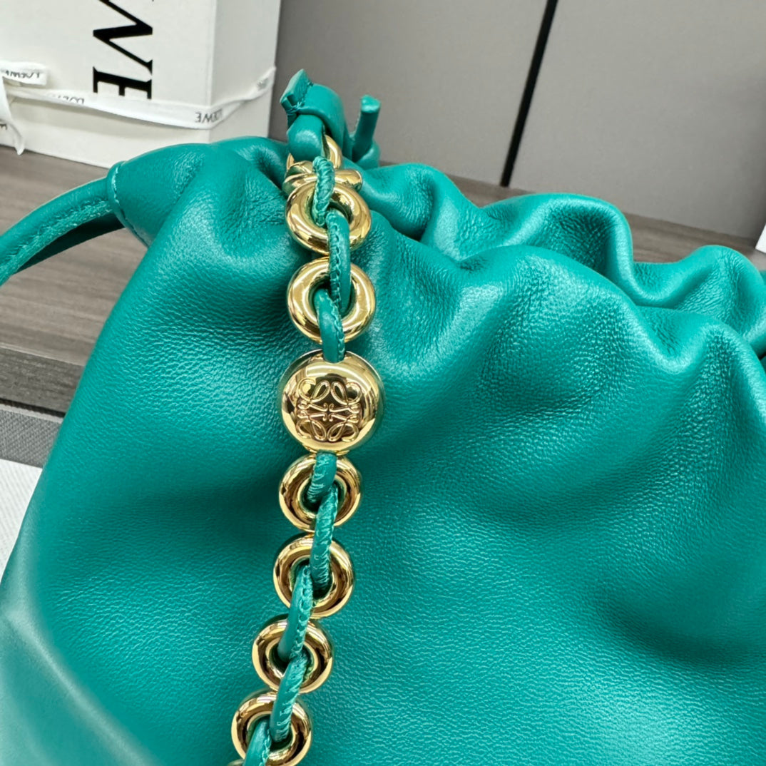 Loewe Flamenco Purse 30 Turquoise Blue Lambskin Ghw mysite