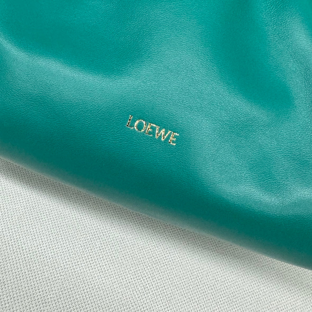LOE MEDIUM 30 FLAMENCO PURSE BUCKET IN TEAL GREEN LAMBSKIN mysite