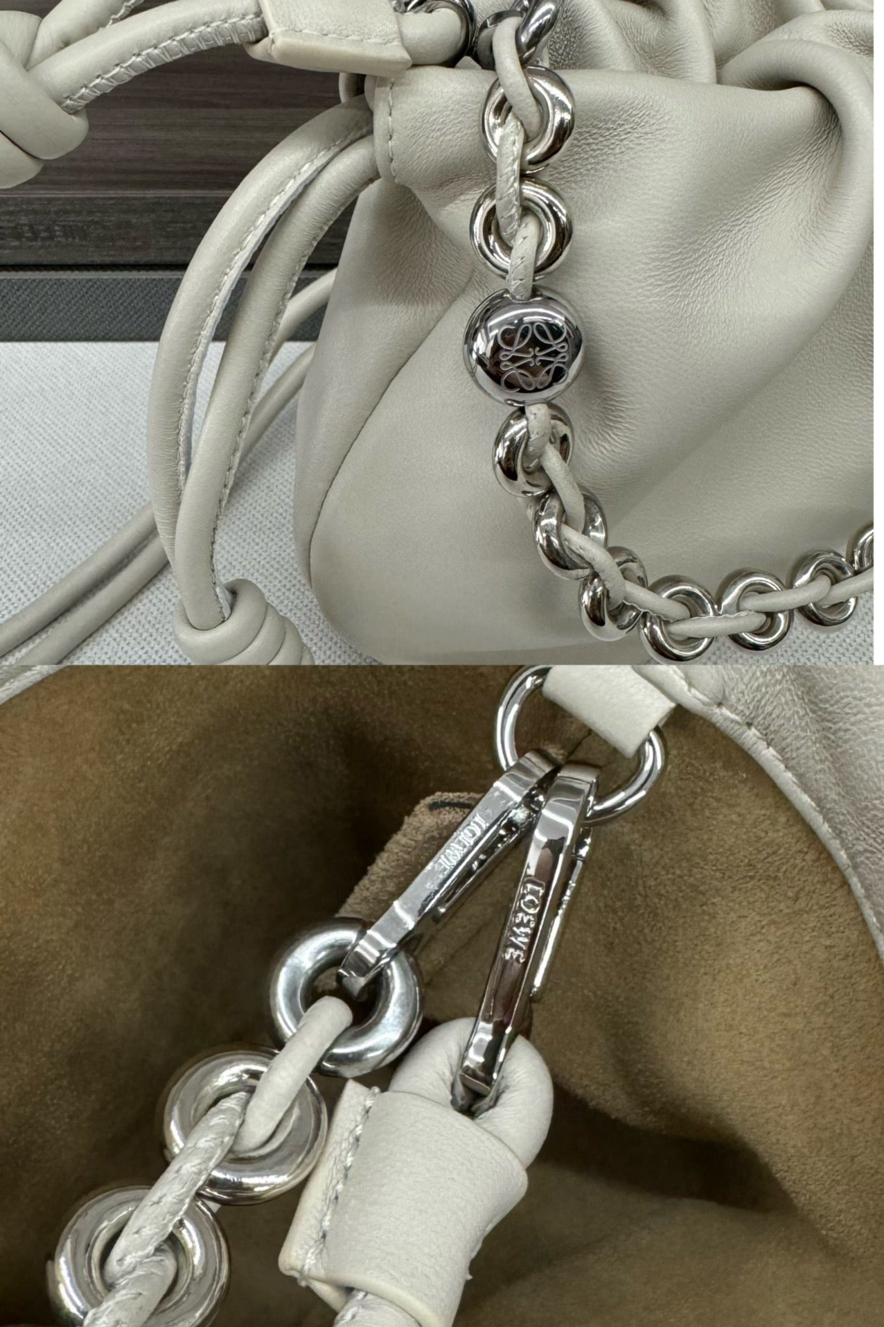 Loewe Flamenco Purse 23 White Lambskin Shw mysite