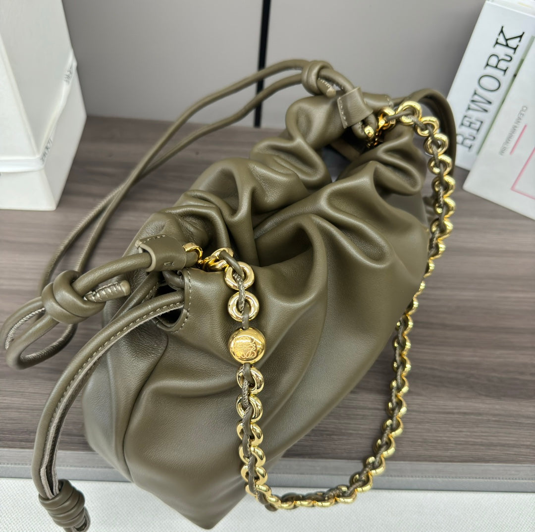 Loewe Flamenco Purse 30 Olive Lambskin Ghw mysite