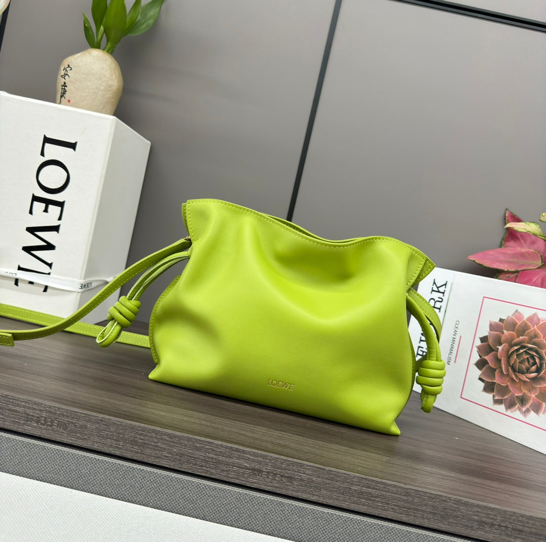LOE 23 MINI FLAMENCO PURSE BAG IN GREEN CHARTREUSE NAPPA LAMBSKIN mysite