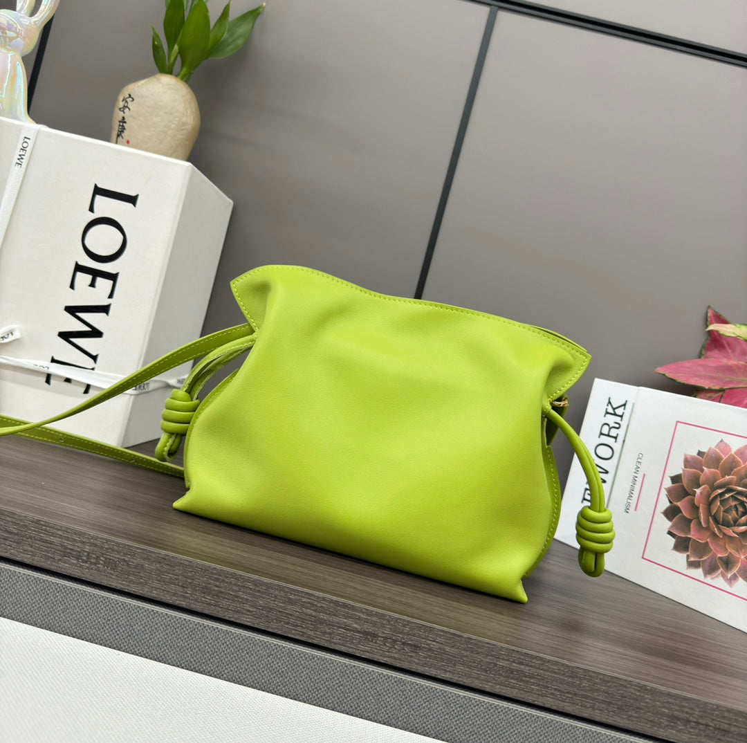 LOE 23 MINI FLAMENCO PURSE BAG IN GREEN CHARTREUSE NAPPA LAMBSKIN mysite