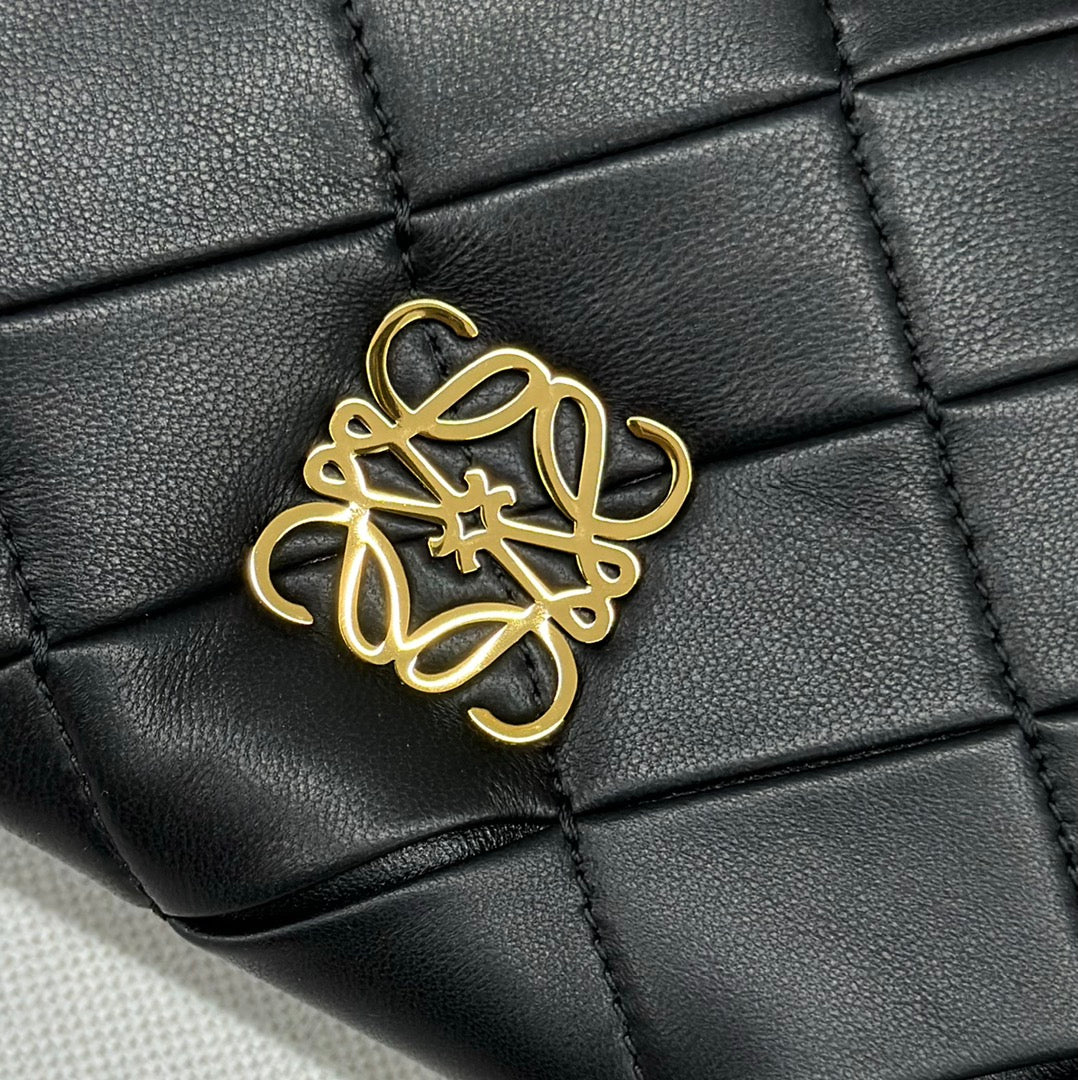 LOE 20 PUFFER GOYA BAG IN BLACK NAPPA LAMBSKIN mysite