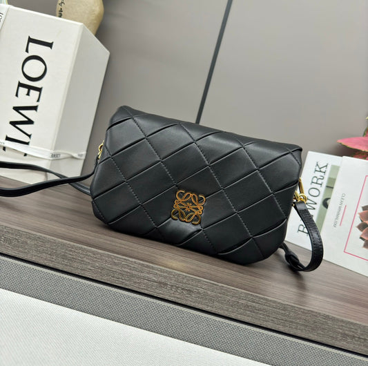 LOE 20 PUFFER GOYA BAG IN BLACK NAPPA LAMBSKIN mysite