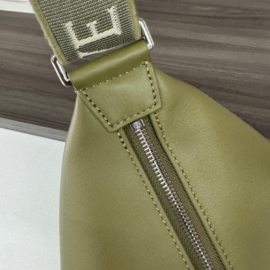 CUBI CROSSBODY 44 BAG IN OLIVE GREEN SMOOTH CALFSKIN AND JACQUARD mysite