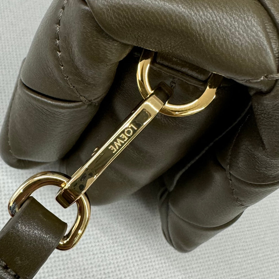 Loewe 25s Puffer Goya Bag 20 Khaki Green Lambskin mysite