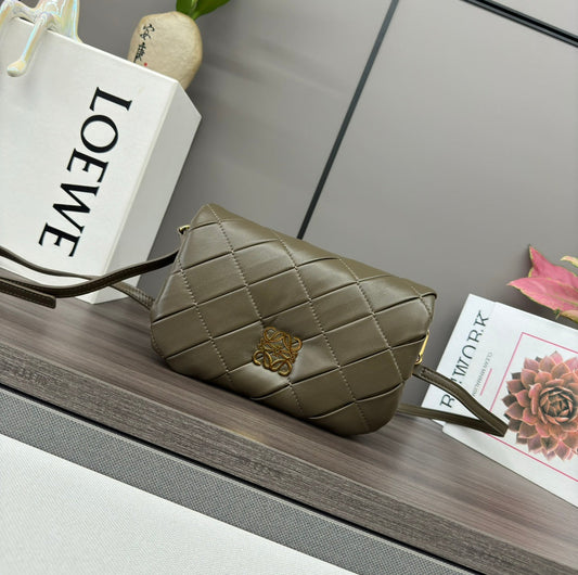 Loewe 25s Puffer Goya Bag 20 Khaki Green Lambskin mysite