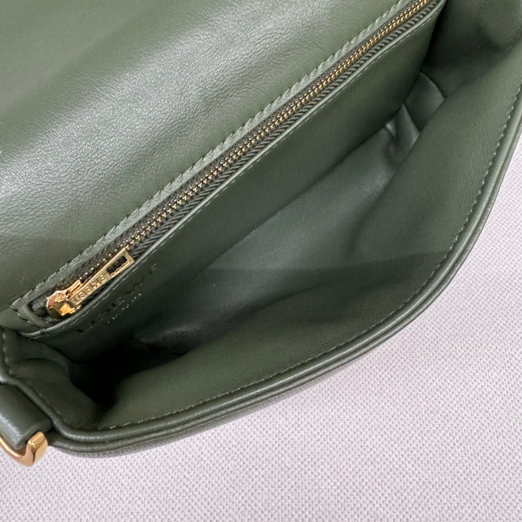 Loewe 25s Puffer Goya Bag 20 Bottle Green Lambskin mysite