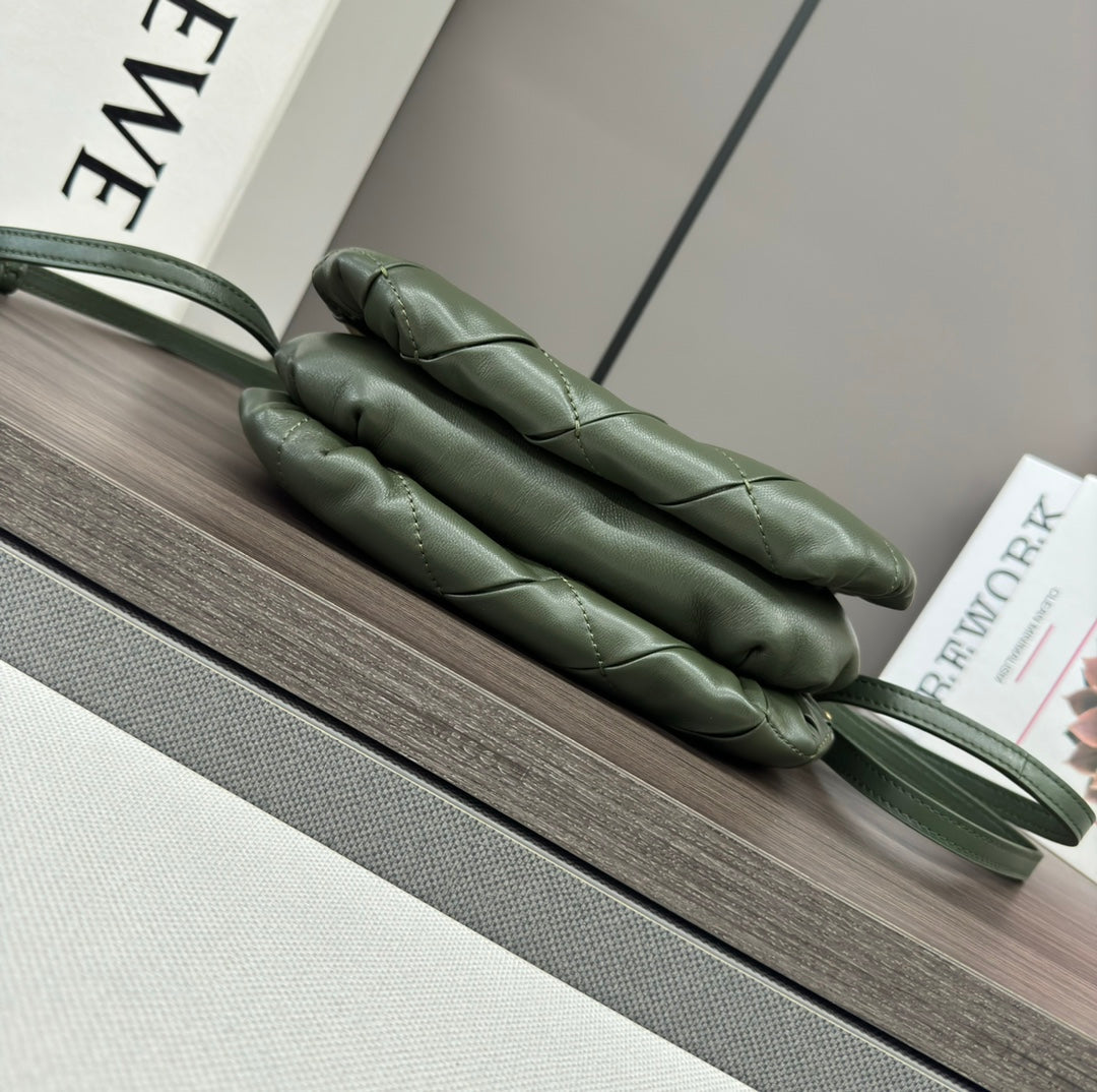 Loewe 25s Puffer Goya Bag 20 Bottle Green Lambskin mysite