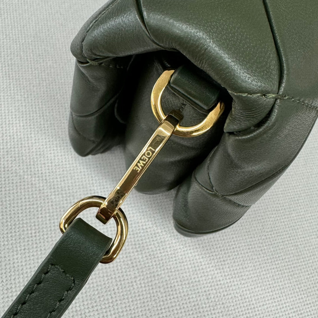 Loewe 25s Puffer Goya Bag 20 Bottle Green Lambskin mysite