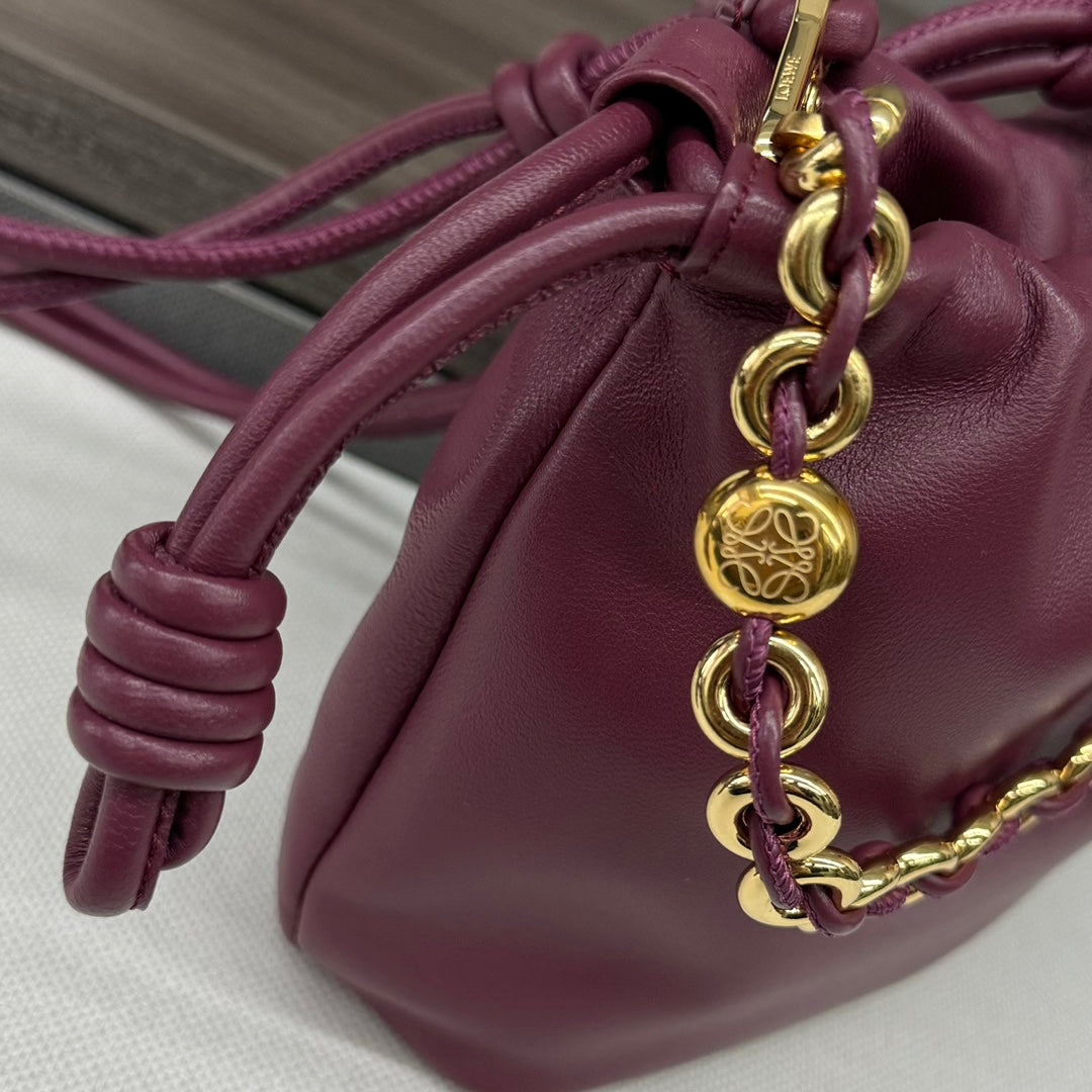 Loewe Flamenco Purse 23 Burgundy Lambskin Ghw mysite