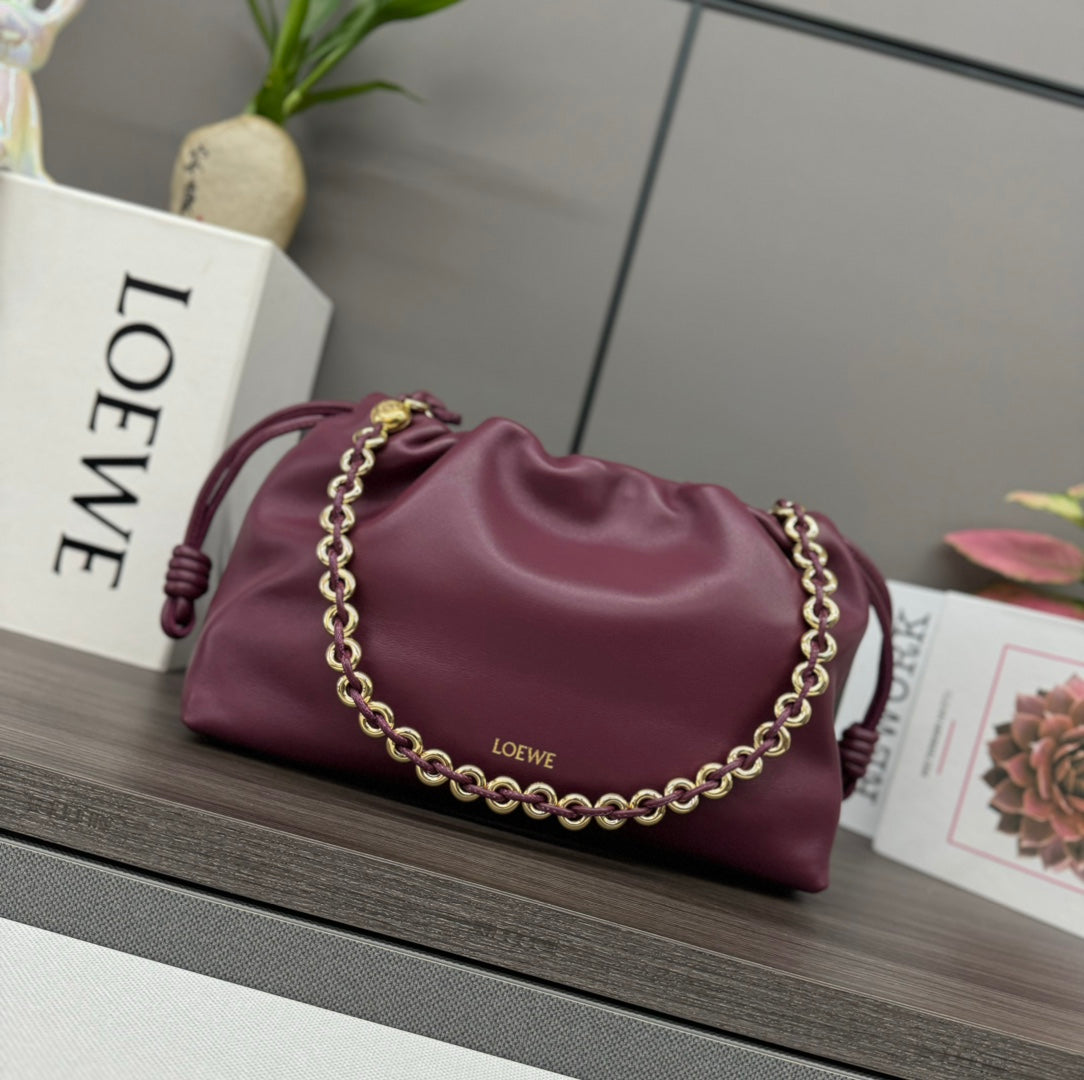 Loewe Flamenco Purse 30 Burgundy Lambskin Ghw mysite