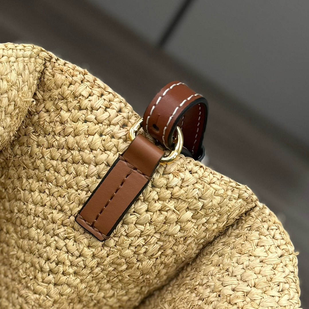 Loew Font Tote 24cm Beige Raffia mysite