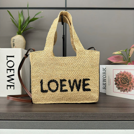 Loew Font Tote 24cm Beige Raffia mysite