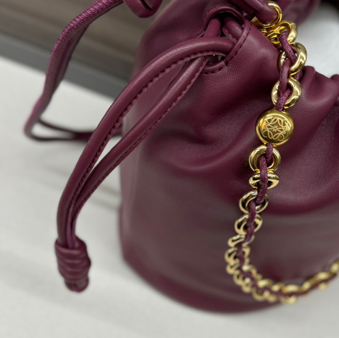 Loewe Flamenco Purse Bucket 32 Burgundy Lambskin Ghw mysite