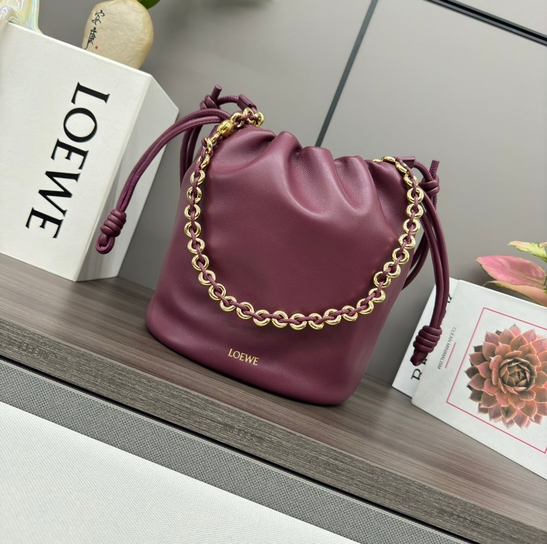Loewe Flamenco Purse Bucket 32 Burgundy Lambskin Ghw mysite
