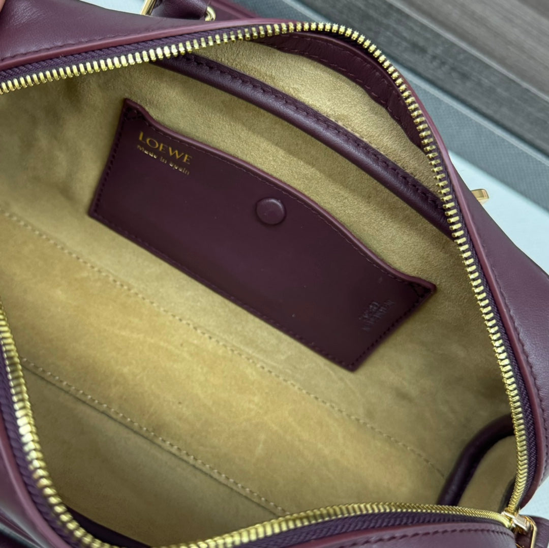 AMAZONA 23 CROPPED BAG IN SANGRIA PURPLE SOFT GRAINED CALFSKIN mysite