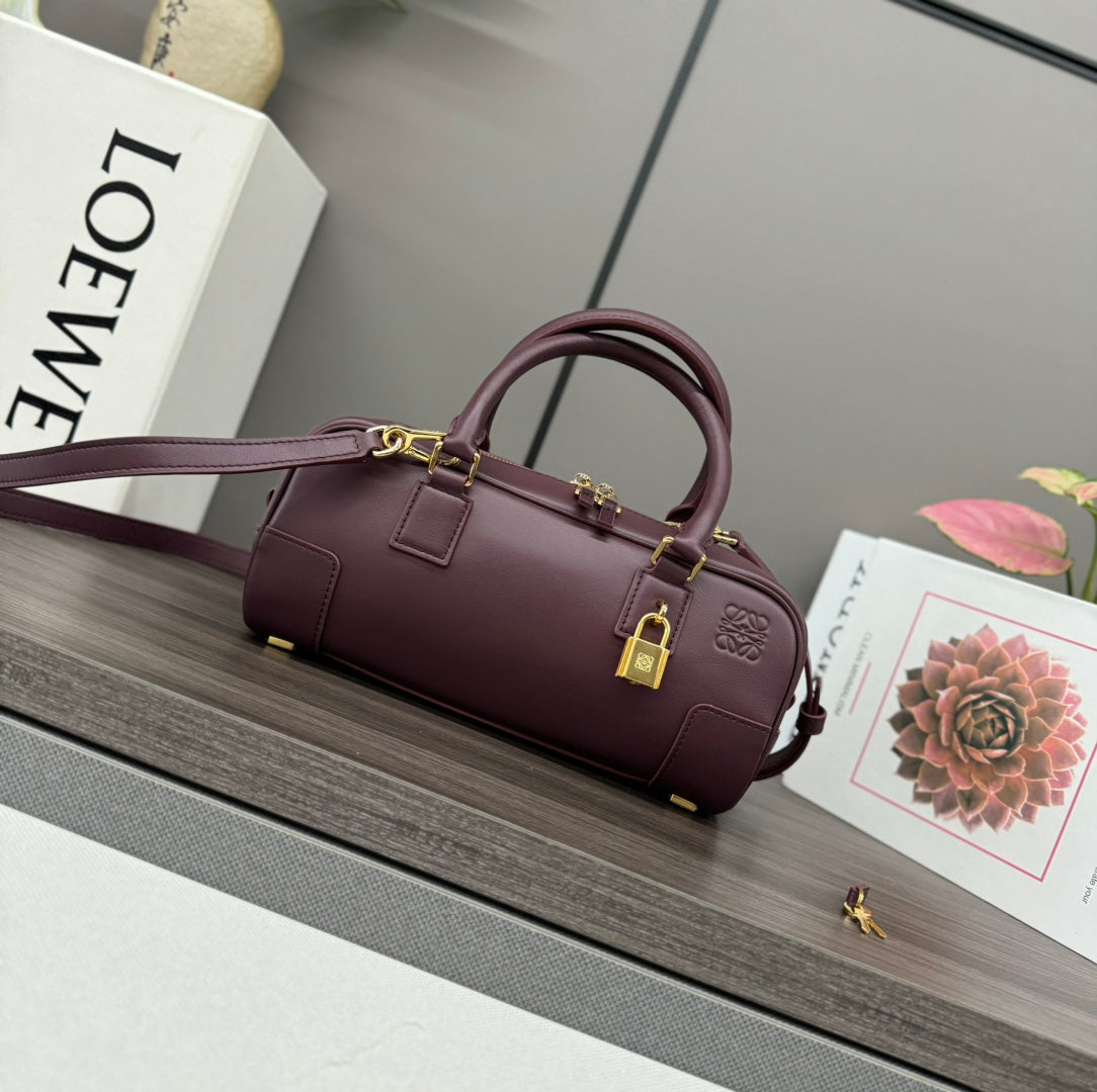 AMAZONA 23 CROPPED BAG IN SANGRIA PURPLE SOFT GRAINED CALFSKIN mysite