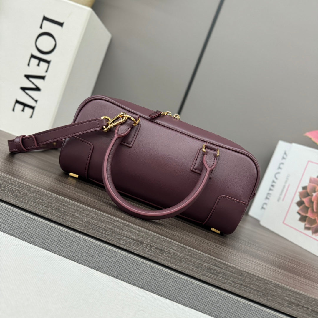 AMAZONA 23 CROPPED BAG IN SANGRIA PURPLE SOFT GRAINED CALFSKIN mysite