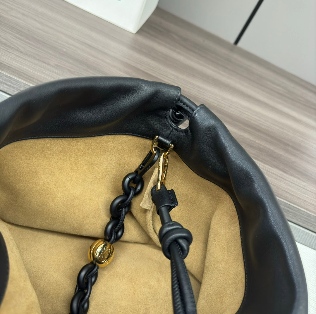 LOE LARGE 41 FLAMENCO PURSE BUCKET IN BLACK LAMBSKIN mysite