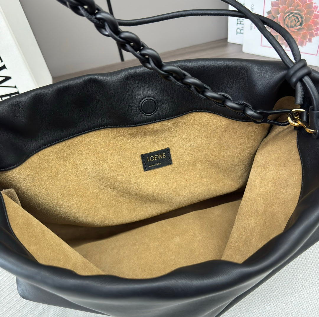 LOE LARGE 41 FLAMENCO PURSE BUCKET IN BLACK LAMBSKIN mysite