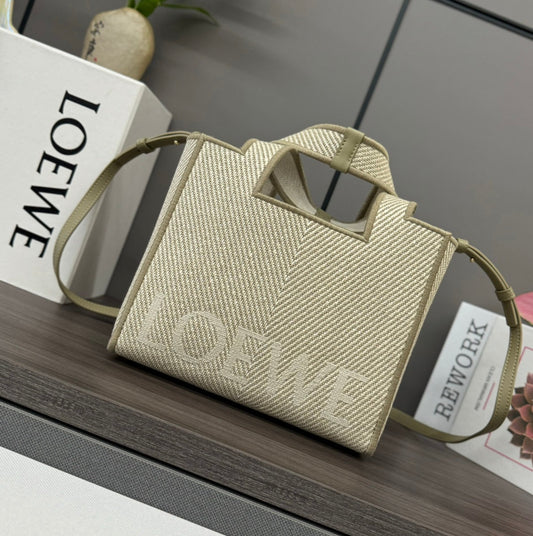 SMALL 24 LOEWE FONT TOTE IN ECRU JACQUARD CANVAS mysite