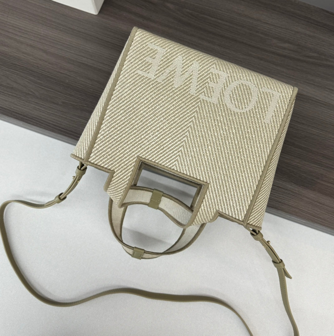 SMALL 24 LOEWE FONT TOTE IN ECRU JACQUARD CANVAS mysite
