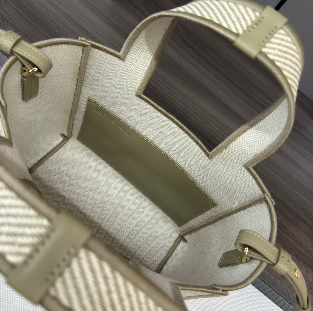 SMALL 24 LOEWE FONT TOTE IN ECRU JACQUARD CANVAS mysite