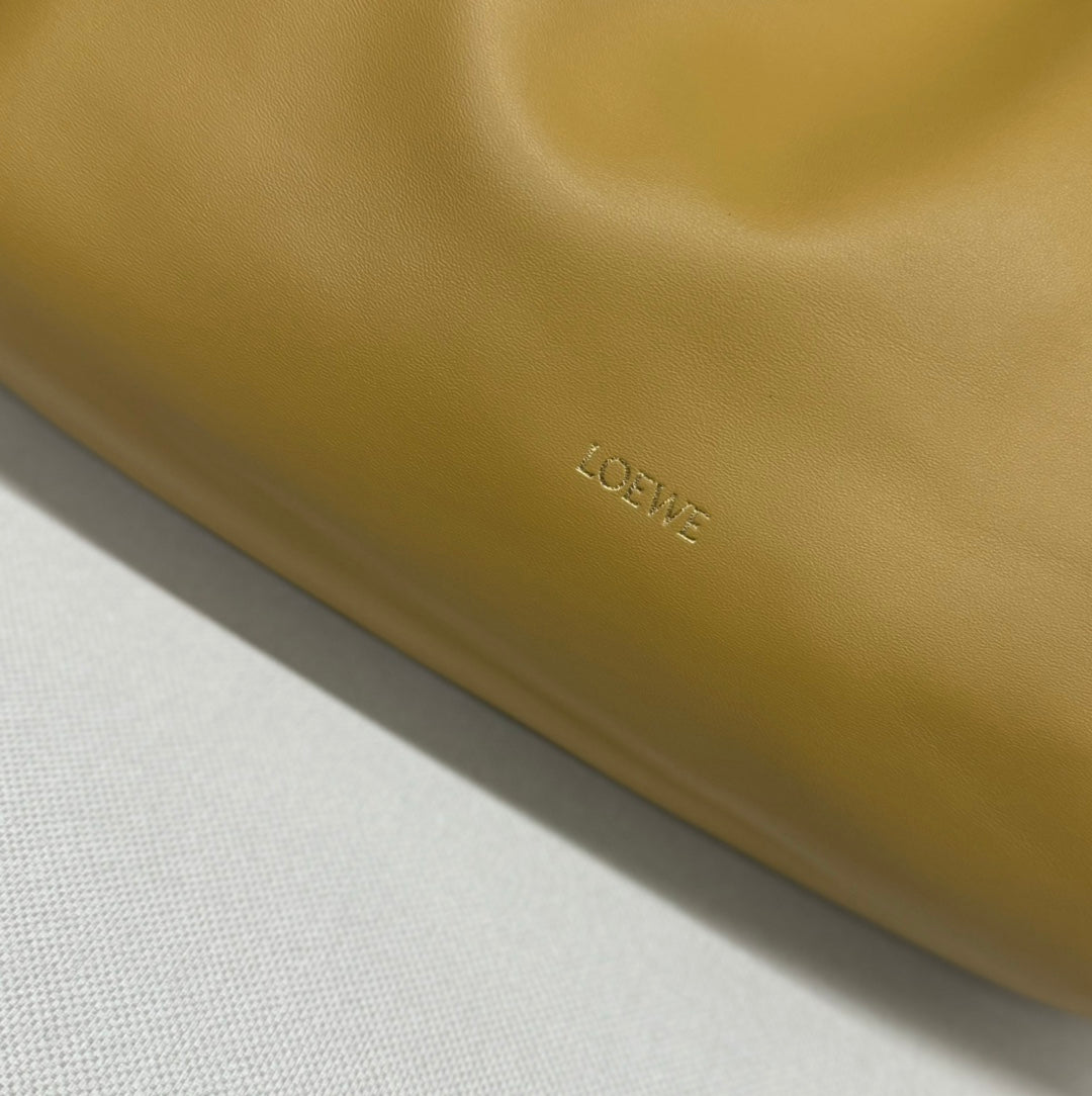 LOE LARGE 41 FLAMENCO PURSE BUCKET IN DIJON YELLOW LAMBSKIN GOLD HARDWARE mysite