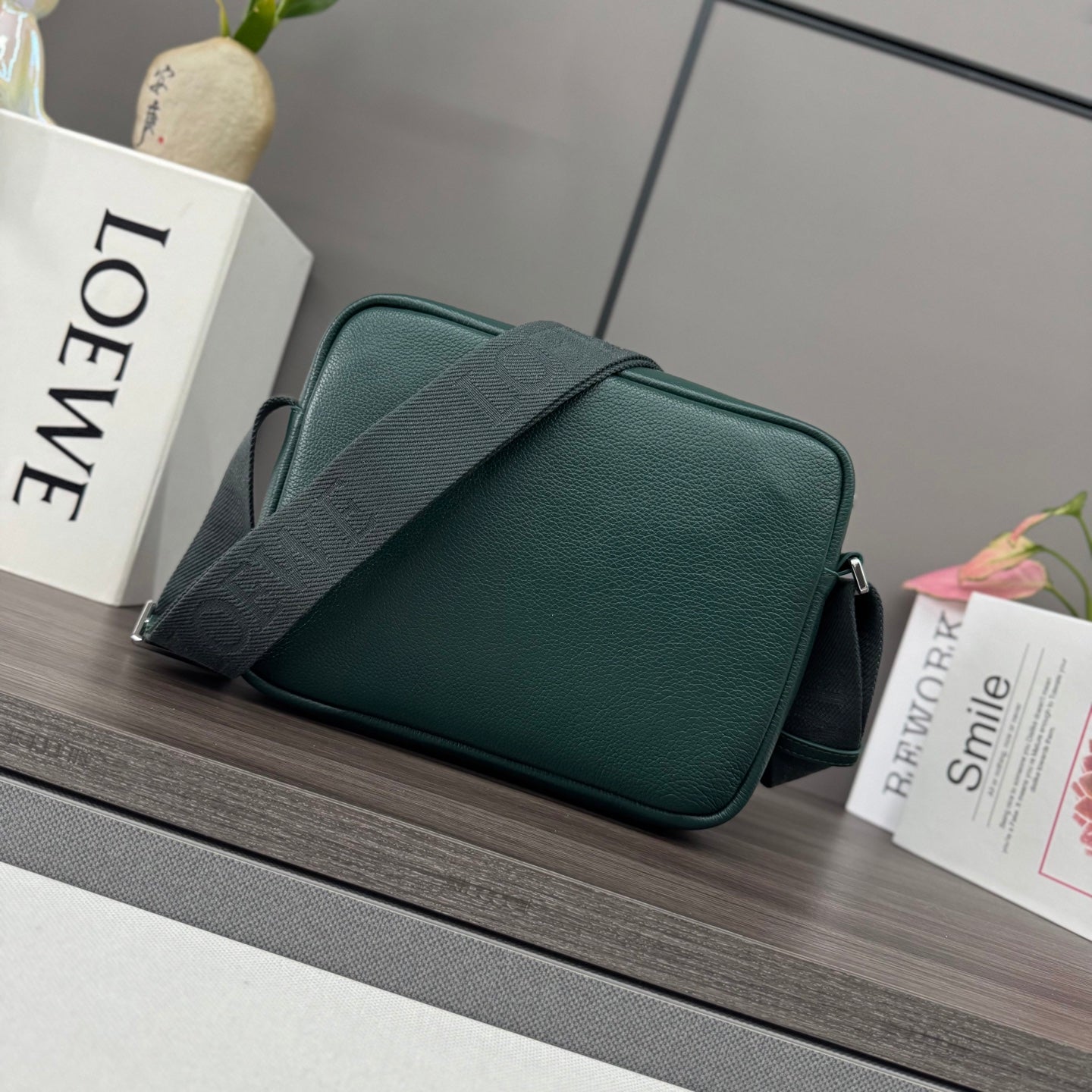 Loewe Messenger Bags 23 Dark Teal Green Cowhide mysite