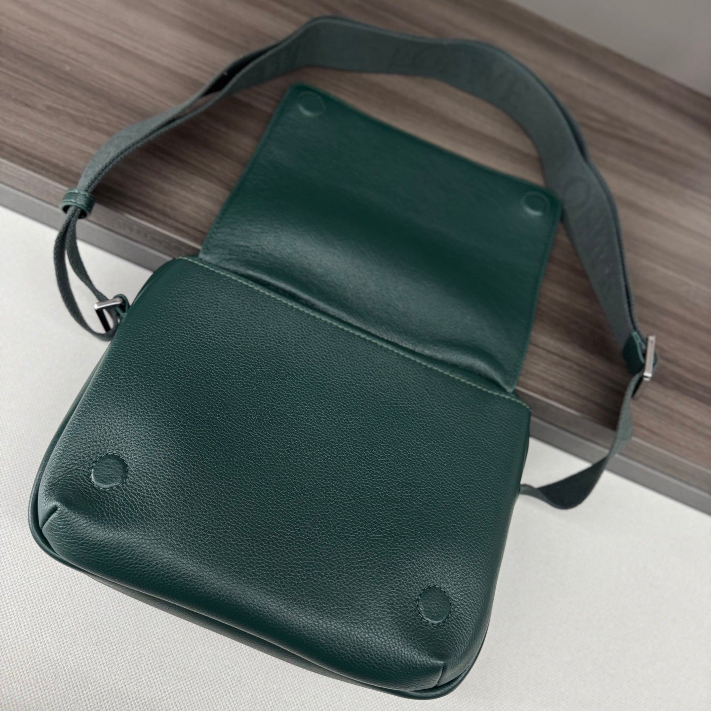 Loewe Messenger Bags 23 Dark Teal Green Cowhide mysite