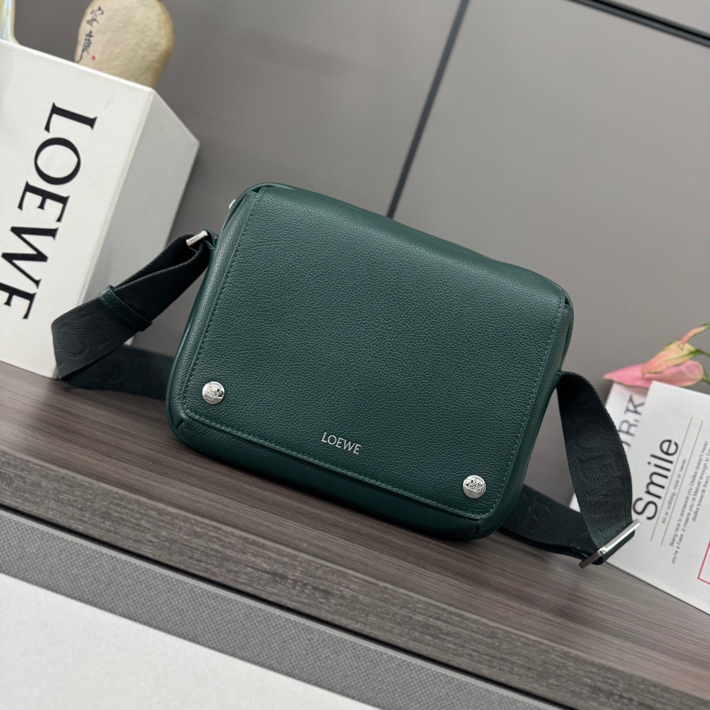 Loewe Messenger Bags 23 Dark Teal Green Cowhide mysite